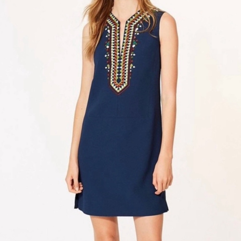 Tory Burch Navy Sophia Tunic Sleeveless Dress